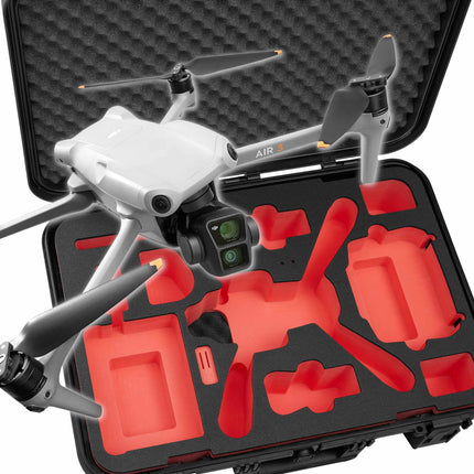 TomCase drona maciņš "Ready to Fly" DJI Air 3S Fly More Combo, Standard vai DJI RC 2 kontrolierim, akumulatora uzlāde maciņā, ūdensizturīgs ECO aizsargapvalks - ražots Vācijā