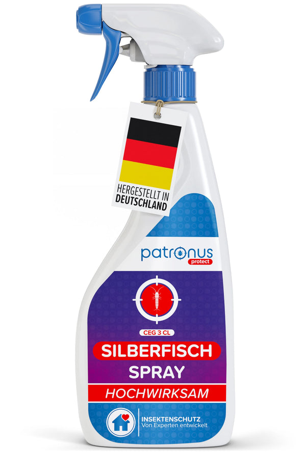 Patronus sudrabzivtiņu aerosols ar tūlītēju iedarbību 500 ml – efektīvs atbaidītājs pret sudrabzivīm un sudrabainajām zivtiņām – ļoti efektīva alternatīva sudrabzivtiņu ēsmai un slazdiem, ar maigu citrusaugļu aromātu