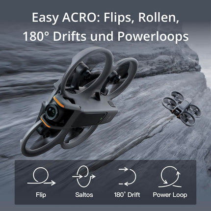DJI Avata 2 Fly More Combo (3 akumulatori), FPV drons ar 4K kameru, maks. 69 minūtes. lidojuma laiks, akrobātika ar vienu pogas pieskārienu, kameras drons ar Goggles 3 un RC Motion 3, ar propelleru aizsargiem