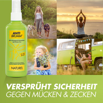 Anti Brumm Naturel pumpja aerosols, 75 ml: kukaiņu atbaidīšanas līdzeklis uz citroneikalipta eļļas bāzes efektīvai aizsardzībai pret odiem un ērcēm