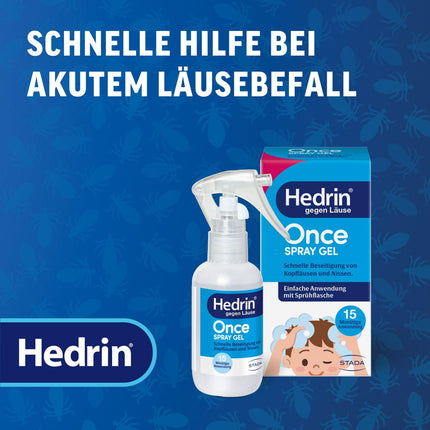 Hedrin ONCE - aerosols - utu gels izsmidzināšanai - ātra galvas utu un gnīdu iznīcināšana tikai ar vienu lietošanas reizi - klīniski pierādīta efektivitāte - 1 x 60 ml