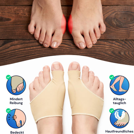 YOGAMEDIC Hallux valgus zeķes - lielā pirksta un pēdas priekšpirksta atvieglojuma spilvens - āmurpirksta korekcija un aizsardzība, 1 pāris apaviem, sandalēm - pirkstu šinas korektors sievietēm un vīriešiem, S/M izmērs
