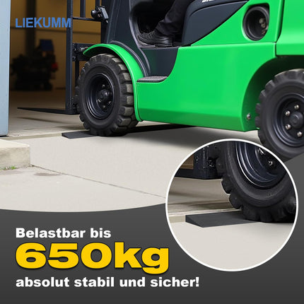 LIEKUMM 1 cm augsta durvju sliekšņa rampa, 650 kg celtspēja gumijas ratiņkrēslu rampa, pārnēsājama, maza izmēra sliekšņa rampa mājām, pakāpieniem, apmalēm, elektriskajiem ratiņkrēsliem, skrejriteņiem, motocikliem, sagriežama