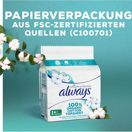 Always Ultra higiēniskās paketes sievietēm, 1. izmērs, kokvilnas aizsardzība, normāla, 66 higiēniskās paketes ar spārniņiem (3 x 22 paketes), mēneša iepakojums, īpaši plānas un ļoti absorbējošas