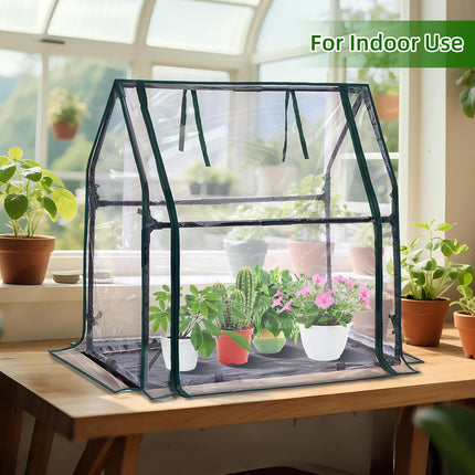 Ohuhu mini siltumnīcas iekštelpu siltumnīca PVC plēves siltumnīca ar ūdensnecaurlaidīgu paklāju, tomātu mājas plēves siltumnīca maza stādu augu iekštelpu garšaugu dārzam 91,5x45,5x84 cm
