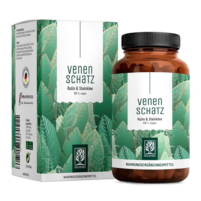 Rutīna saldā āboliņa komplekss 120 kapsulas - 500 mg rutīna augsta deva un 394 mg saldā āboliņa - augu izcelsmes alternatīva vēnu kapsulām un tabletēm - vegāns - Vein Treasure no NATURTREU