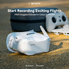 BETAFPV Cetus X FPV komplekts ar Cetus FC, pozīcijas noturēšanas funkcija/3 lidojuma režīmi ar TX/DVR brillēm FPV iesācēju lidojumiem telpās un ārā, FPV simulators/DVR ierakstīšana/BETAFPV konfiguratora atbalsts, 2S RTF komplekts