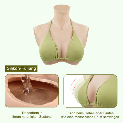 SOULDESIRE silikona krūtis, transvestītu krūtis, lielizmēra viltus krūtis, mākslīgās krūtis transpersonām un dragkvīnām (C formas silikona dzeltenas)