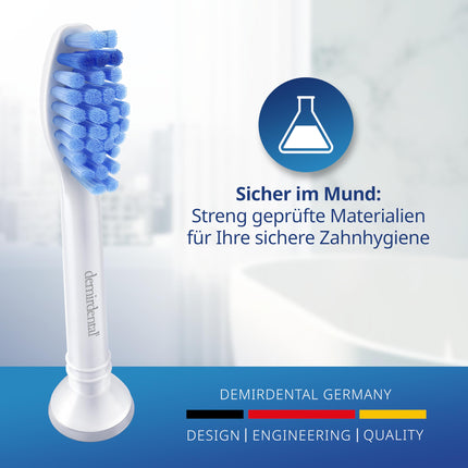 8 demirdentālo uzgaļu iepakojums, kas piemēroti Philips Sonicare nomaiņas birstēm. ProResults vidēja izmēra birstes galviņas ikdienas precīzai zobu tīrīšanai, līdzvērtīgas HX6018.