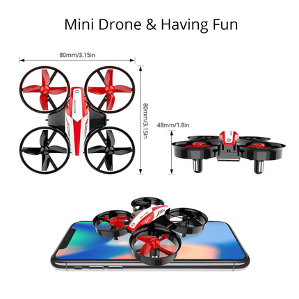 Holy Stone HS210 bērnu mini drons iesācējiem un pieaugušajiem, iekštelpu un āra RC rotaļu kvadrokopteru lidaparāts zēniem un meitenēm ar automātisko lidošanu, 3D pagriezienu, 3 baterijām un bezgalvas režīmu, lieliski