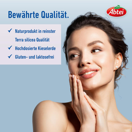 Abtei Kieselerde Intensive - Matu un nagu trausluma novēršanai - Ar silīciju - Tīrs dabīgs produkts - Augsta deva, bez glutēna, bez laktozes - 60 kapsulas