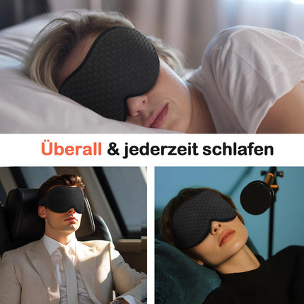 INNELO 3D miega maska ​​vīriešiem un sievietēm, 2025. gada sānu uzlabota acu maska ​​sānu gulētājiem, 100% gaismu bloķējoša ergonomiska miega maska ​​ar ērtām bezspiediena acu ligzdām ceļojumiem, melna