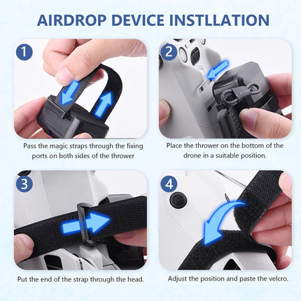Airdrop sistēmas drona kravas transportēšanas atbrīvošanas ierīce Mini 4 Pro un Mavic 2 3 Air 3 droniem, piederumi makšķerēšanai, ēsmai, kāzu svinībām, droniem, glābšanas piederumiem un nomešanas ierīcei