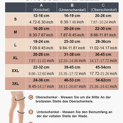 20-30 mmHg medicīniskās kompresijas zeķes sievietēm un vīriešiem, 2. klase, slēgtas purngala zeķes ar garu atbalstu, trombozes zeķes ar silikona joslu varikozām vēnām, tūskai (bēša, 3XL)