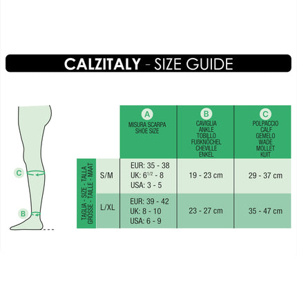CALZITALY PACK 1/2 bezpurngalu atbalsta zeķes ar spēcīgu, pakāpenisku kompresiju 18–22 mm/Hg | Atvērtas purngala kompresijas zeķes | 140 DENI | Ražots Itālijā (2 iepakojumā - ādas krāsa, L/XL)