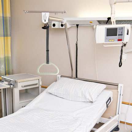 QWORK® gultas margu rokturis, īpaši plats 30 cm, neslīdošs un ergonomiskas formas, ar regulējamu siksnu