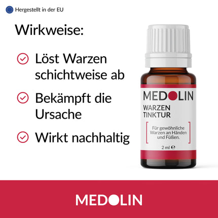 Medolin® kārpu tinktūra - efektīvs līdzeklis pret kārpām - zinātniski pierādīta efektivitāte - vienkārša un nesāpīga lietošana - noņem kārpas, 2 ml