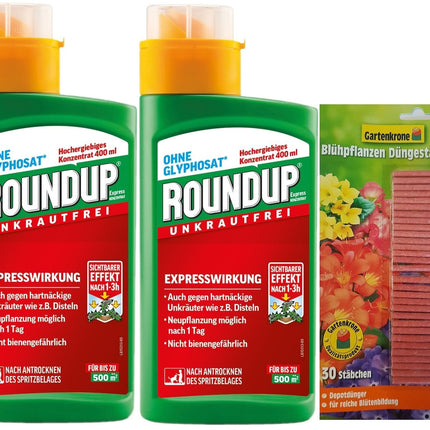 Roundup Express koncentrāts - 2x 400 ml - nezāļu iznīcinātājs sūnu un nezāļu apkarošanai