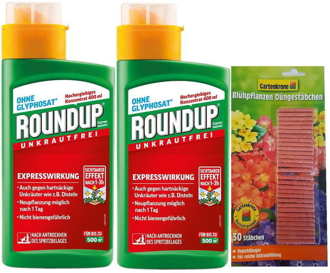 Roundup Express koncentrāts - 2x 400 ml - nezāļu iznīcinātājs sūnu un nezāļu apkarošanai