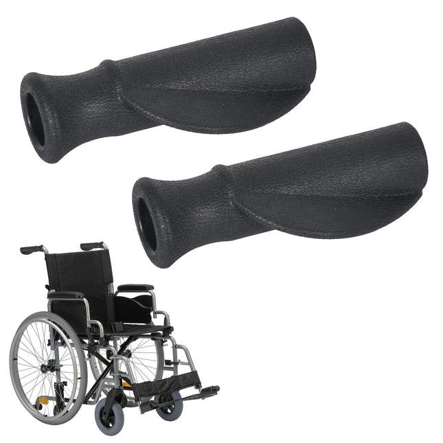 Colexy 2 Comfort rollatora rokturu iepakojums, ergonomiskas formas, gumijas rokturi, rollatora rokturis, rollatora turētājs, labais un kreisais, rokturis mobilitātes palīglīdzeklim, φ 22 mm (melns)