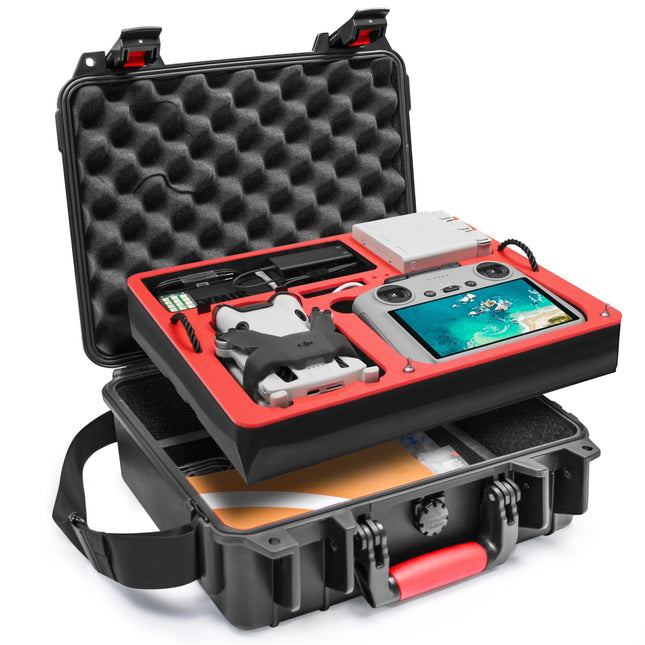 SYMIK divslāņu ūdensnecaurlaidīgs korpuss DJI Mini 4 Pro, profesionāla drona soma DJI Mini 4 Pro/3/Pro, RC/RC2/N1/N2, Fly More Combo dronu piederumiem P330-MMDL