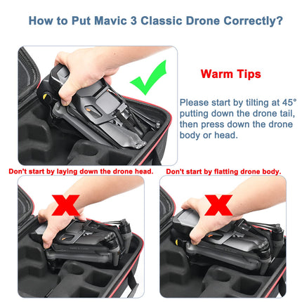 RLSOCO pārnēsāšanas soma DJI Mavic 3 Classic/Mavic 3 Fly More Combo/Cine Premium Combo — piemērota DJI RC Pro vai DJI RC kontrolierim, Mavic 3 korpuss, akumulatori, lādētājs, propelleri
