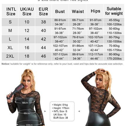 sunshinelady ādas kleita sieviešu mākslīgā āda mežģīnes apaļīgām sievietēm seksīga kleita sieviešu apakšveļa apaļīga mini kleita ar rāvējslēdzēju kluba tērps ballīšu kleita lieli izmēri melna L