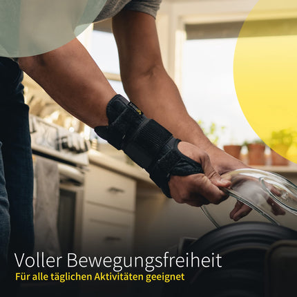 BraceUP plaukstas locītavas balsts ar metāla kreiso un labo roku - plaukstas locītavas ortoze, plaukstas saites, tendinīta ārstēšanai (S/M, labā roka)