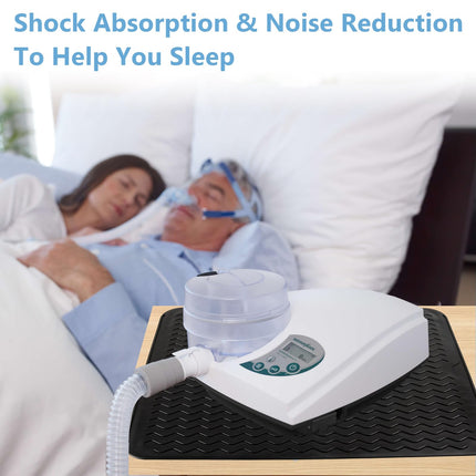 CPAP silikona aizsargpaklājiņš, ūdensnecaurlaidīgs paklājiņš, triecienus absorbējošs naktsgaldiņa aizsargpaklājiņš trokšņu samazināšanai, neslīdošs aizsargspildītājs, lai CPAP aparāts būtu stabils uz CPAP naktsgaldiņa