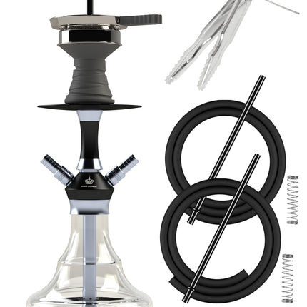 NOBLE HOOKAH ūdenspīpes komplekts Maza ūdenspīpe Mini ūdenspīpe ar augstas kvalitātes aksesuāriem - ar rokām pūsta pudele 2 šļūtenes