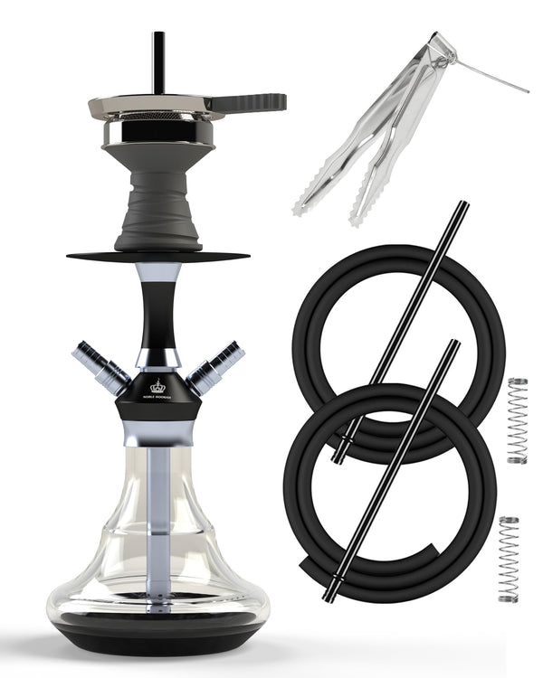 NOBLE HOOKAH ūdenspīpes komplekts Maza ūdenspīpe Mini ūdenspīpe ar augstas kvalitātes aksesuāriem - ar rokām pūsta pudele 2 šļūtenes