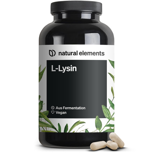 L-lizīns – 365 kapsulas – 800 mg tīra L-lizīna no 1000 mg L-lizīna HCl/dienā – No augu fermentācijas – Bez ĢMO – Vegāns, optimāli dozēts, bez nevajadzīgām piedevām