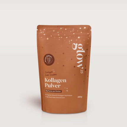 Glow25® kolagēna pulveris ar kanēļa cepumu [450 g] - kolagēna hidrolizāts - 1. un 3. tipa peptīdi - laba šķīdība