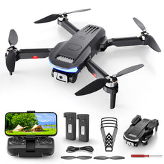 Wipkviey B15 drons ar 4k kameru, salokāmi droni ar bezkontaktu motoru, RC FPV kvadrokopters iesācējiem un pieaugušajiem, lidojums ar ceļa punktu, 3D apgriešana, 2 baterijas, 36 min. Lidojums, mazāk nekā 249 g, C0