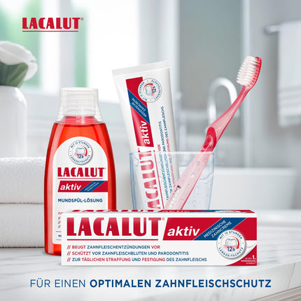 LACALUT AKTĪVĀ ZOBU PASTA, 100 ml Zobu pasta, nekavējoties pamanāma smaganu savilkšana un stiprināšana, efektīva zobu un smaganu kopšana, 1 x 100 ml