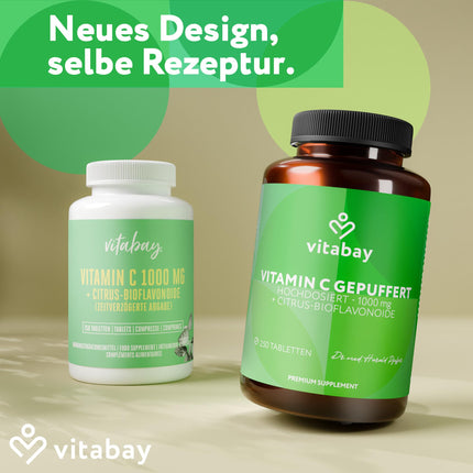 Vitabay C vitamīns ar augstu devu 1000 mg - 250 vegānas tabletes ar aizkavētu atbrīvošanos. Buferēts C vitamīns - C vitamīns ar citrusaugļu bioflavonoīdiem - C vitamīns ar aizkavētu atbrīvošanos - laboratoriski pārbaudīts.