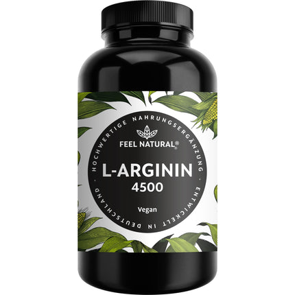L-arginīns - 365 vegānas kapsulas - 4500 mg augu izcelsmes L-arginīna HCl no fermentācijas (no kuriem 3750 mg tīra L-arginīna) vienā dienas devā - Augsta deva, bez piedevām, laboratoriski pārbaudīts, ražots Vācijā