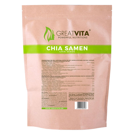 GreatVita čia sēklas 800 g, dabīgas un bez ĢMO