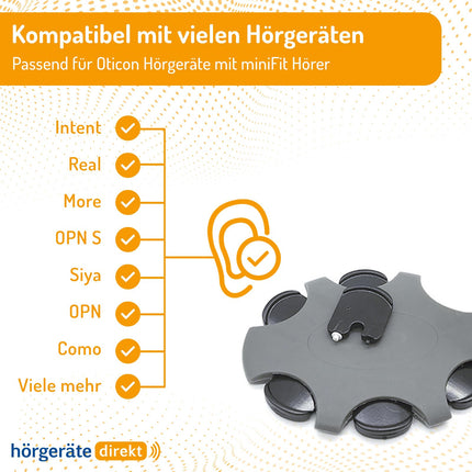 DIREKT ProWax MiniFit ausu sēra filtrs - filtrs Oticon dzirdes aparātiem - aizsargā pret mitrumu un ausu sēru - 1,4 mm diametrs - 30 gabali - 5 iepakojumā - melns