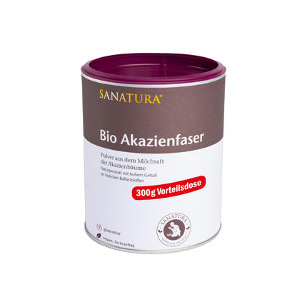 Sanatura Acacia Fiber Powder Organic – 300 g – vērtīgs šķiedrvielu avots no akācijas šķiedrām – šķīstošā šķiedra – vegāns, bez glutēna un fruktozes – labi panesams