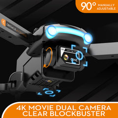 Goolsky LSRC XT2 drons, drons ar 4k kameru, WiFi optiskās plūsmas pozicionēšana, 2,4 GHz šķēršļu noteikšana, kvadrokoptera drons iesācējiem, zils