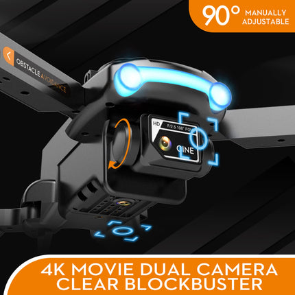 Goolsky LSRC XT2 drons, drons ar 4k kameru, WiFi optiskās plūsmas pozicionēšana, 2,4 GHz šķēršļu noteikšana, kvadrokoptera drons iesācējiem, zils