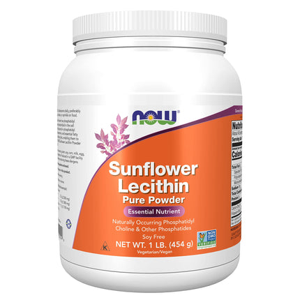 Now Foods, saulespuķu lecitīns (saulespuķu lecitīns), tīrs vegāns pulveris, 454 g, laboratoriski pārbaudīts, bez glutēna, bez sojas, veģetārs