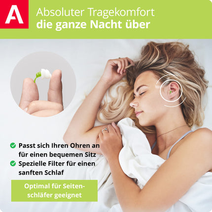 Alpine SleepSoft dzirdes aizsargausu aizbāžņi gulēšanai - slāpē krākšanu un uzlabo miegu - mīksts filtrs piemērots gulētājiem uz sāniem - hipoalerģisks materiāls - atkārtoti lietojami