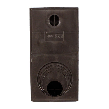ScarMaxx - Lietus caurules noteka, notekcaurule - Lietus noteka DN 110 - Grīdas noteka Saderīga ar notekcaurulēm 50-110 mm - Plastmasa, melna - 29,8 x 15,2 x 16 cm - ar savākšanas grozu, noteka zem