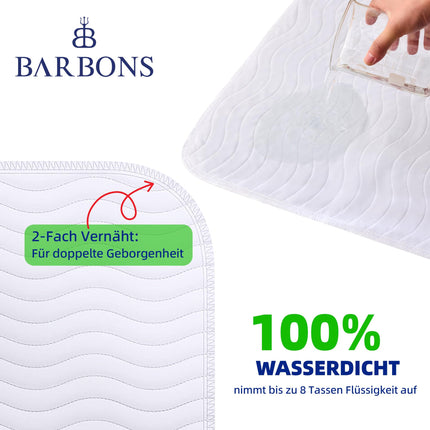 Barbons nesaturēšanas paliktnis, mazgājams matrača aizsargs 75x90 - ūdensnecaurlaidīgs gultas nesaturēšanas paliktnis, matrača paliktnis, mazgājams mitruma aizsardzības matrača paliktnis (75x90 cm)