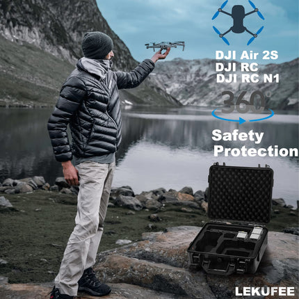LEKUFEE ūdensnecaurlaidīgs cietais futrālis DJI Air 2S (DJI RC)/Mavic Air 2 Combo (DJI RC-N1) un piederumiem (tikai futrālis)