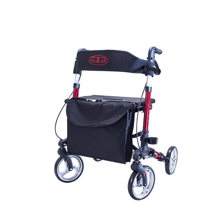 Antar AT51006R alumīnija salokāms rollators, sarkans, 8000 g