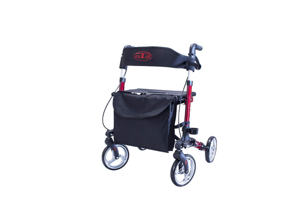 Antar AT51006R alumīnija salokāms rollators, sarkans, 8000 g