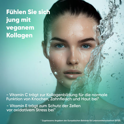 Vegānu kolagēna kapsulas - ar hialuronskābi, cinku, MSM, C un E vitamīniem, resveratrolu - 180 kapsulas - kolagēna pastiprinošs komplekss - ādai, matiem un kolagēna veidošanai - laboratoriski pārbaudīts - WeightWorld